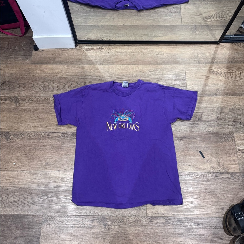 Fruit of the Loom Purple Kids Tee with New Orleans Graphic